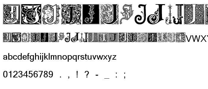 Ornamental Initials J font
